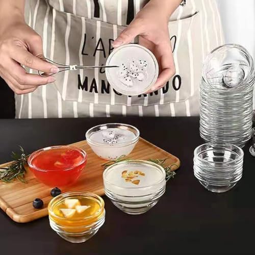 FRCOLOR 10pcs Large Glass Salad Bowls Set Creative Household Food and