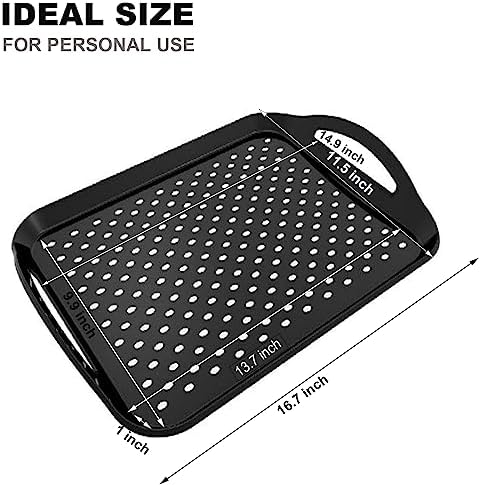 ECOIOU Non Slip Food Serving Tray with Handles, 2-Pack Rectangle