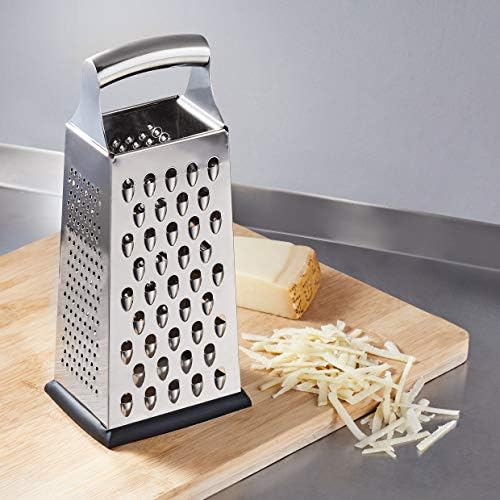 Amazon Basics Rectangular 4-Sided Box Cheese Grater and Shredder