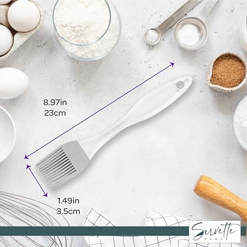 Silicone Basting Brush, Set of 2 (White & Grey)