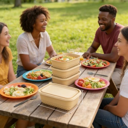 50 Pack Meal Prep Container Reusable with Lids 32oz Lunch Boxes