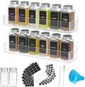 PMMASTO 2-Pack Clear Acrylic Self-Adhesive Spice Racks with 12 Empty