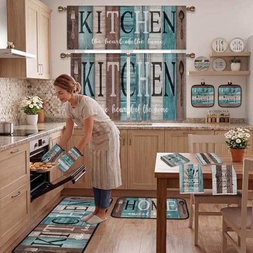 Britimes Kitchen Decor Sets, 13 Pack, Farmhouse Teal Turquoise