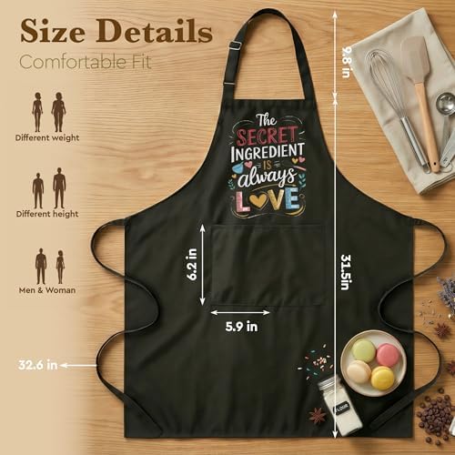 Funny Baking Apron for Women, The Secret Ingredient Is Always Love