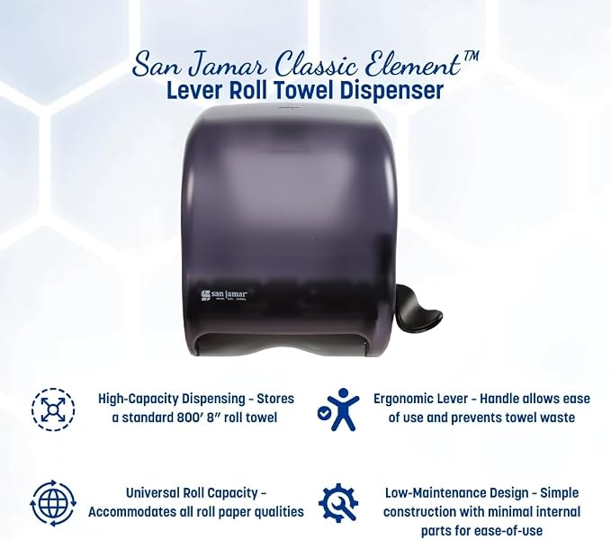 San Jamar Classic Element Paper Towel Dispenser Wall-Mounted Commercial Roll - Image 2
