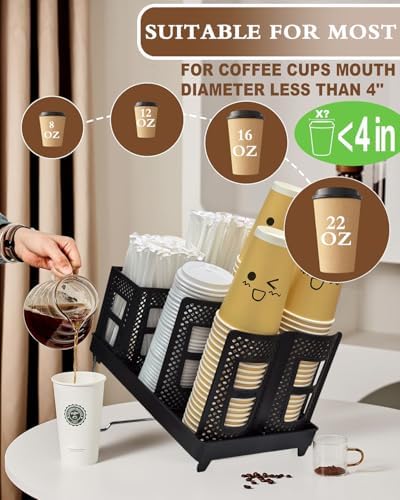 2-in-1 Paper Cup and Lid Holder, Adjustable