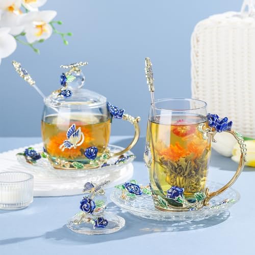 Christmas Gift Coffee Mug Tea Cup with Lid Saucer Birthday Gift for