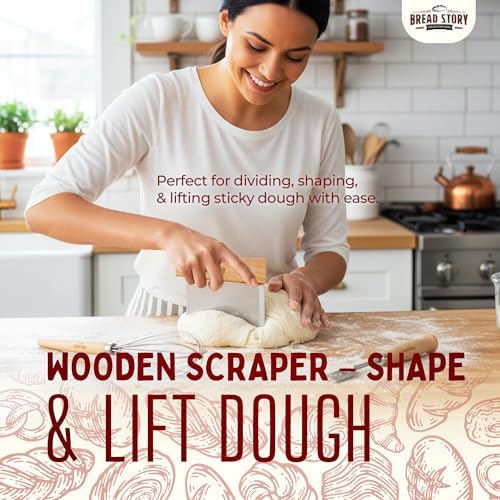 Danish Dough Whisk Set – Wooden Scraper & Lame Scoring Tool