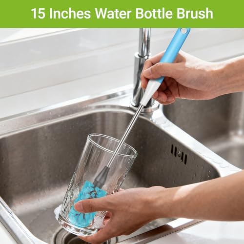 3-in-1 Bottle Brush, 15 Inches Long Handle Kitchen Water Bottle Brush