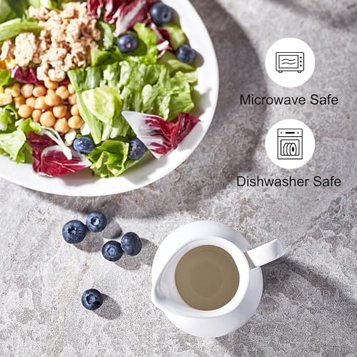 Creamer - 8oz Fine Porcelain Milk & Syrup Pitcher (Set of 2, White)