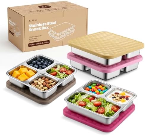 Tanjiae Stainless Steel Snack Box for Kids & Toddlers, 20oz