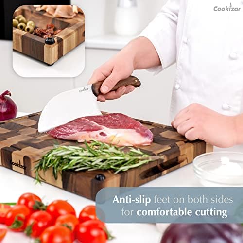 Walnut End Grain Cutting Board with Juice Groove