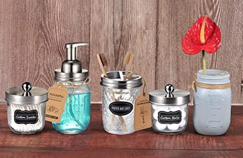 Amolliar Mason Jar Foaming Soap Dispenser Pump Lids, Brushed Nickel