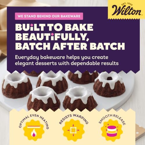 Wilton Gold Non-Stick Mini Fluted Tube Pan, Made Without PFAS