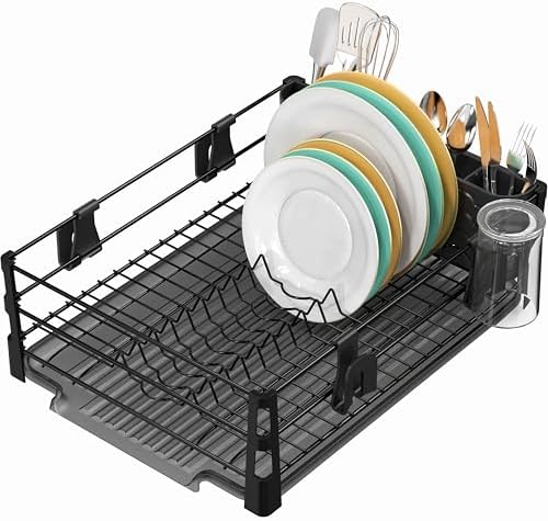 Simple Houseware Dish Drying Rack, Black