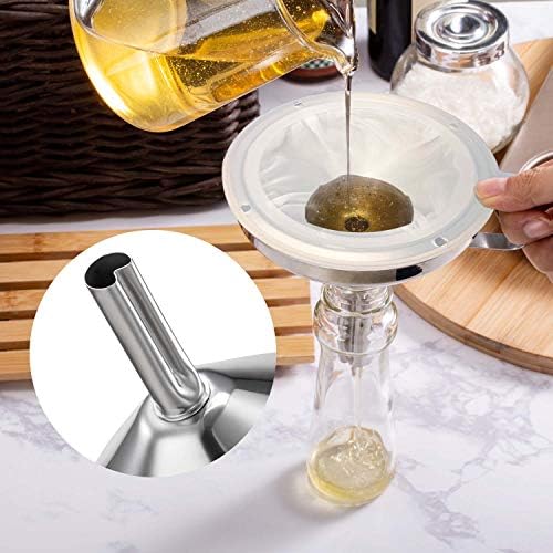 KALAVE Premium Stainless Steel Funnel, 5 Inch Food Grade Kitchen