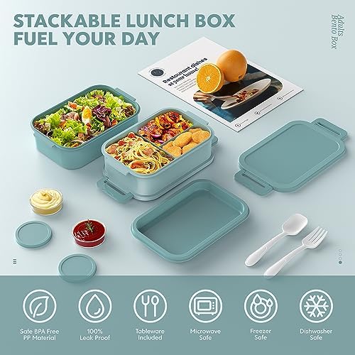 Jelife Bento Box Adult Lunch Box, 72oz Stackable Bento Lunch Box for