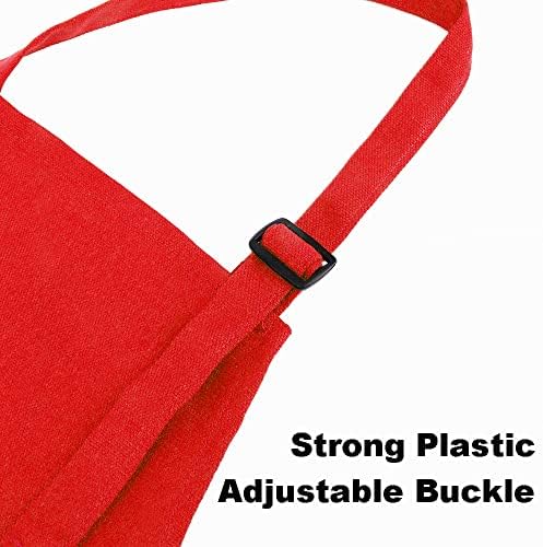 TOPTIE Child Cotton Canvas Apron with Pocket, Adjustable Strap for