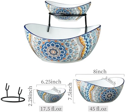 YHOSSEUN Chip and Dip Serving Set, 2 Tierd Serving Bowl Set