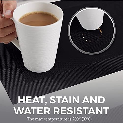 More Décor Dining Table Placemats, Washable Heat-Resistant PVC Vinyl