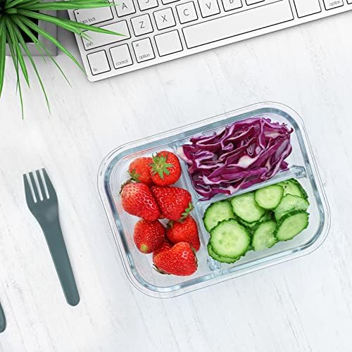 M MCIRCO 5-Pack 36 oz Glass Meal Prep Containers with Lids