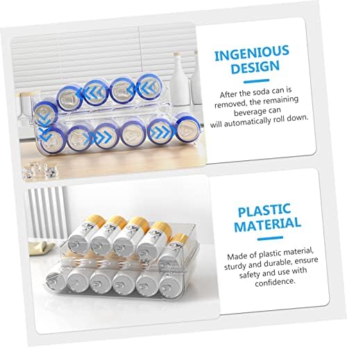 Soda Can Organizer Plastic Dispenser Double Layer for Refrigerator
