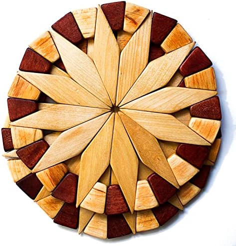 ECOSALL 2 Natural Wood Trivets for Hot Dishes, Table & Counter