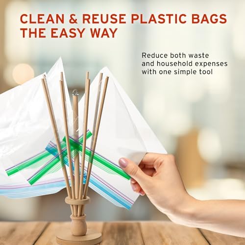 Plastic Bag and Bottle Dryer - Patented; Multi-Purpose Drying Rack
