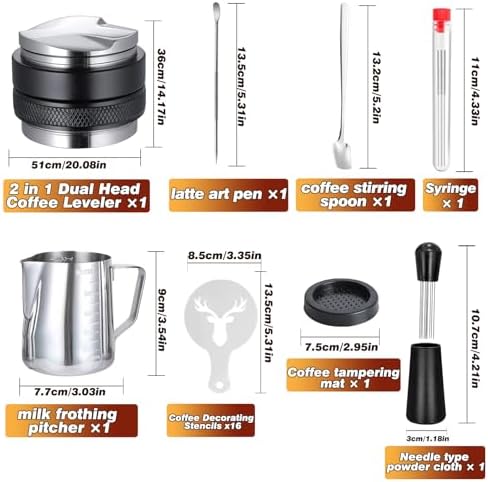 Coffee Tamper Set 24 PCS, Espresso Accessories Barista Kit,with 51mm