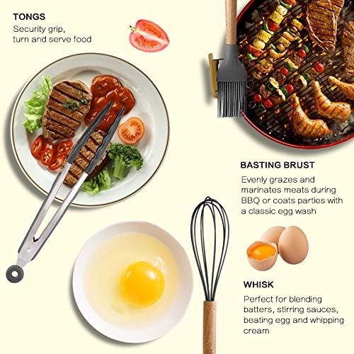 MIBOTE 17 Pcs Silicone Cooking Kitchen Utensils Set - Image 4