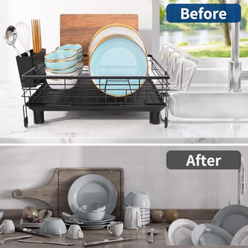 Expandable Dish Drying Rack with Draining Tray