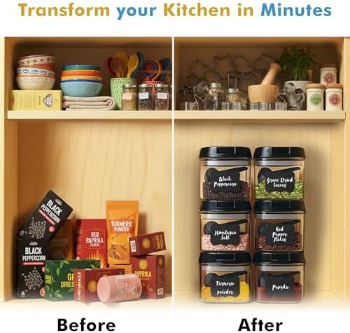 Shazo 6PC (0.5L, 2.1 Cup, 17oz) Airtight Food Storage Containers + 6