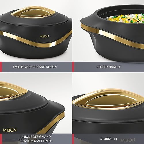 MILTON Insulated Casserole Dish with Lid 3 pc Set 2.1/1.5/1 qt. Hot Pot Food Warmer/Cooler –Thermal Soup/Salad Serving Bowl- Stainless Steel Hot Food Container–Best Gift Set for Moms –Holidays