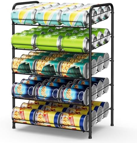 Vrisa Can Organizer for Pantry Canned Goods Holder for Kitchen, Black