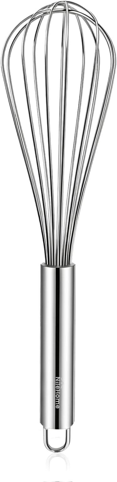 NileHome Stainless Steel Whisk 10" Kitchen Whisk Wisking Tool Kitchen Wisk Wire by NileHome