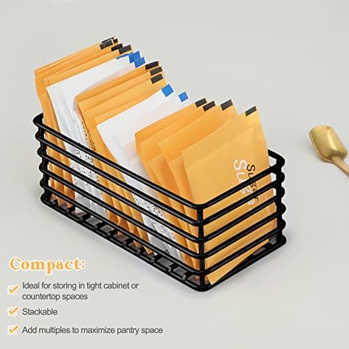 Oudain 2 Pcs Sugar Packet Holders for Coffee Bar, Black