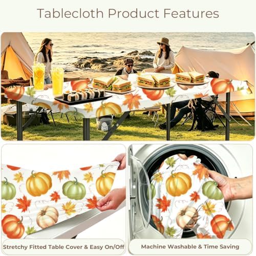 White Rectangle 5 Foot Fitted Table Cover Washable 36x60 Inch