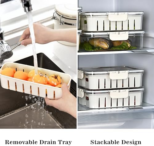 2Pack Divided Snackle Box with Lids Stackable Food Serving Tray for