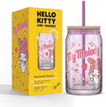 JoyJolt Sanrio Hello Kitty and Friends Favorite Flavor Glass Tumbler