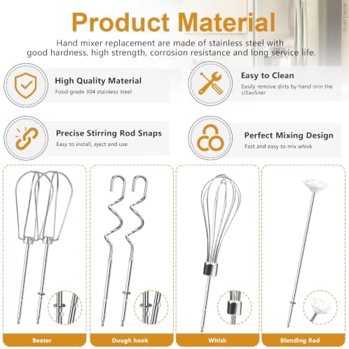 Mixer Accessories Beaters Whisk Fit for Black and Decker Hand Held