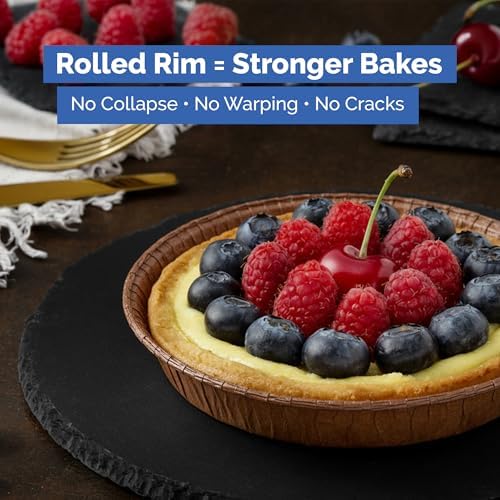 Round Paper Pie Molds – 4-Inch Disposable Baking Pans – 50 Silicone