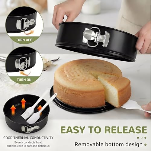 4mm Springform Pan Set of 3 Non-stick Leakproof Round Can Pans 6" 8"