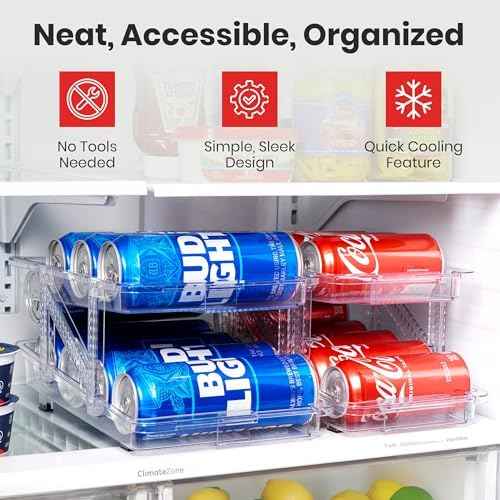 Expandable Soda Can Dispenser For Fridge - 2-Pack - Clear Transparent