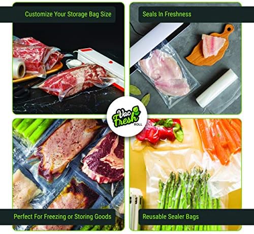 Vacuum Sealer Bags, 15" x 50' Roll, 12 Rolls