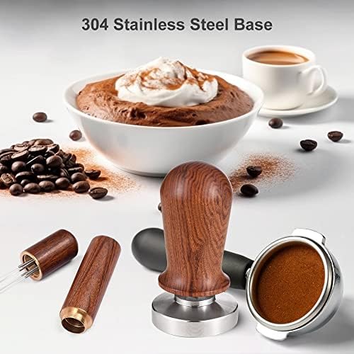 Decdeal 51mm Espresso Tamper and Stirrer Set, Coffee Tamper with