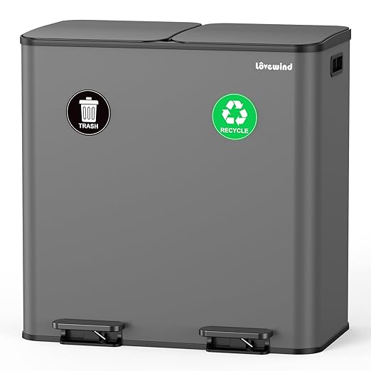 Lovewind Trash Can, 2 x 10.5 Gallon Garbage Can by LOVEWIND