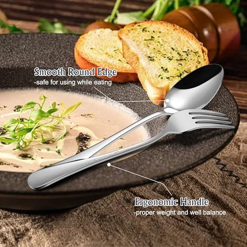 E-far Forks Spoons and Knives Set for 4, 12 Pcs Stainless Steel