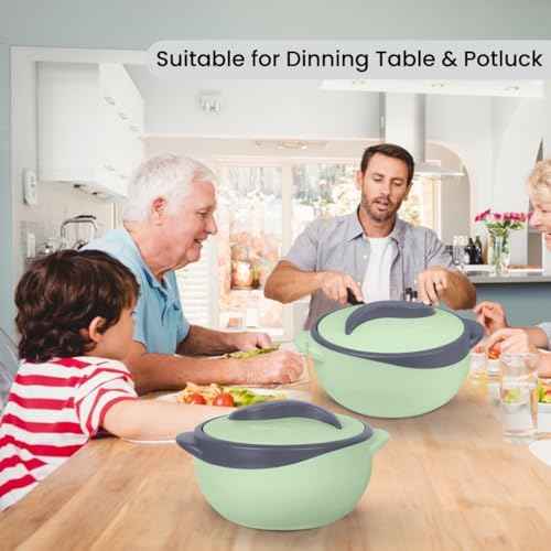 Pinnacle Insulated Casserole Dish with Lid 3 pc. Set 2.6/1.5/1 qt. Hot Pot Food Warmer/Cooler –Thermal Soup/Salad Serving Bowl- Stainless Steel Hot Food Container–Best Gift Set for Moms –Holidays