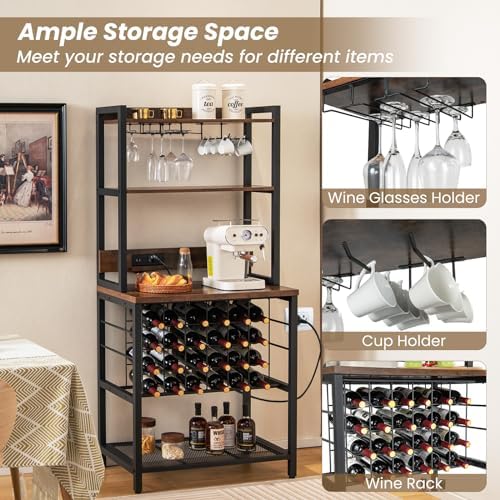 GIANTEX 4-Tier Microwave Stand with Storage Hutch