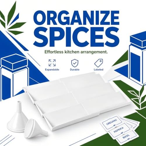 Spice Drawer Organizer, 4-Tier Spice Rack for Drawer Fits 11.8-22.8 in